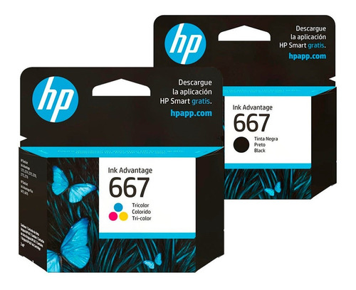 Combo Cartuchos Hp 667 Negro Color Original 2775 2778 4135