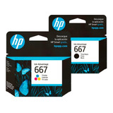 Combo Cartuchos Hp 667 Negro Color Original 2775 2778 4135