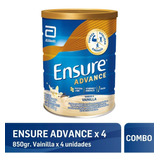 Ensure Advance En Polvo 850 Gr Vainilla Pack X 4 Unidades