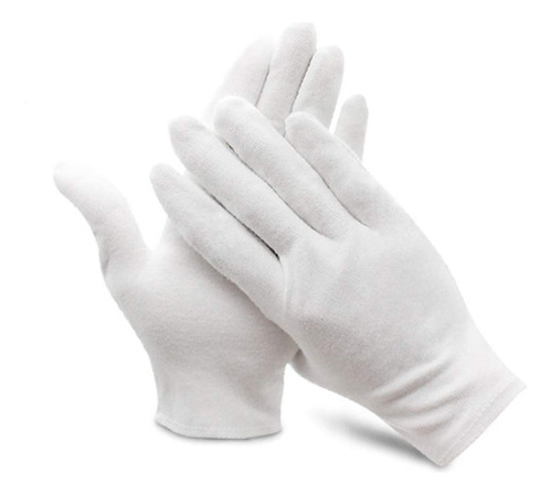 6 Pares De Guantes De Algodón Blanco Suave Para Cosméticos H