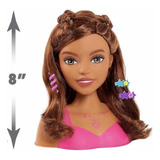 Cabeza De Barbie Para Peinar Castaña Pequeña