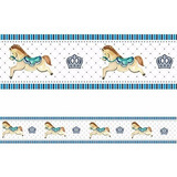 Faixa Decorativa Border Cavalinho, Cavalo Azul 7 Metro