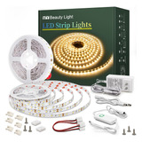 Tira De Luces Led De 65.62 pies, Luz Blanca Calida, Intensid