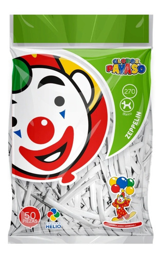 Globos Largos Payaso 50 Piezas #270 Elige Color Para Fiesta Color Blanco