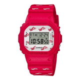 Reloj Mujer Casio Dw5600 Cuarzo Pulso Rojo En Poliuretano
