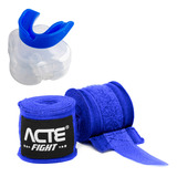 Kit Protetor Bucal Azul + Bandagem 3,5m Acte Sports