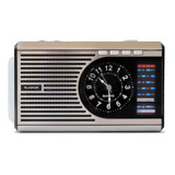 Radio Portátil Telespark Clock Mp3 Silver Usb À Bateria 110v/220v