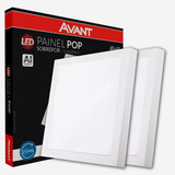 Luminária Avant Painel Pop Sobrepor Quadrado 40x40 30w Cor Branco 110v/220v