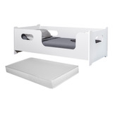 Cama Solteiro Montessoriana Com Colchão E Grade Encanto Luxo