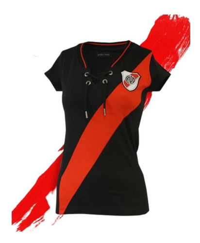Camiseta River Plate Dama Mujer Vintage Retro Cordones