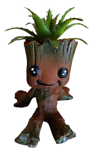 Baby Groot Maceta Para Plantita Figura Resina Decorativo