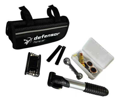 Kit Herramientas Para Bicicleta Con Bombin Parches En Bolso