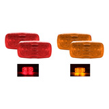 Plafon Doble Optica 16 Led Colores Rojo Y Ambar (jgo.)