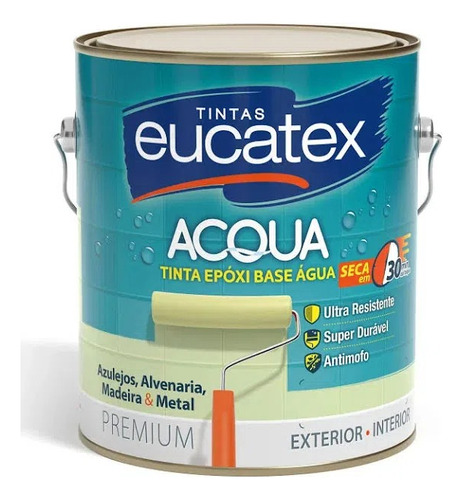 Tinta Para Banheiros E Cozinhas Azulejo Eucatex 3,2lt - Cor