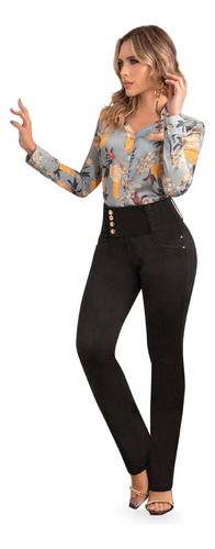Jean Pantalon Clasico Para Mujer Negro Jean 8396 Ka