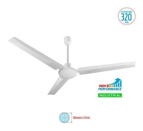 Ventilador Techo Liliana Vthi503 Industrial Motor Doble Rod.