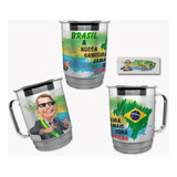 Caneca Alumínio 500ml - Bolsonaro ( Brasil 2022)