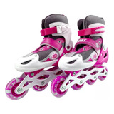 Patines Roller Línea Juveniles Ajustable Rosado S