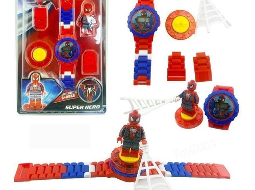 Reloj Lego Superheroes Ajustable Batman Y Spiderman