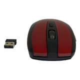 Mouse Inalambrico Wireless Usb Rf 2.4ghz Pc Notebook Color Rojo