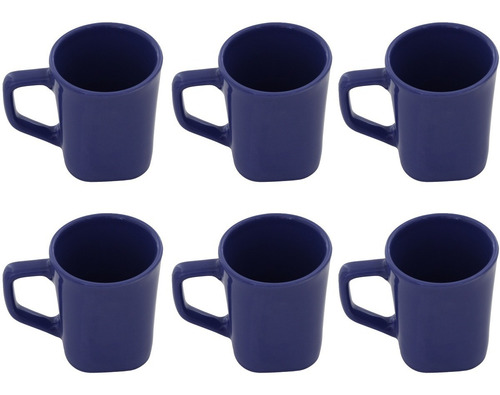 Jogo 6 Xícara Caneca Cerâmica Café Chá 270ml Colors