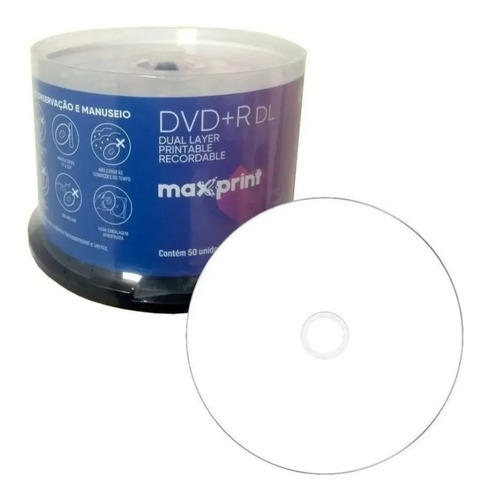 100 Dvd+r 8.5 Gb Maxprint Printable 240minutos 8x Original  