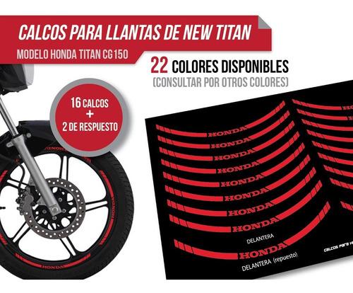 Calcos Para Llantas De Honda New Titan 