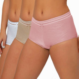 Set De 3 Boxers Cacheteros Boyshort Bordado Stretch 11603 