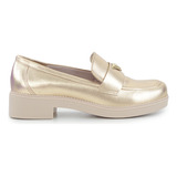 Sapato Feminino Via Marte Oxford Gold Dourado - 23-16903-01