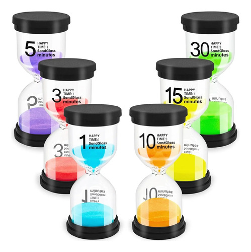 6 Reloj De Arena Temporizador Timer Mesa 1+3+5+10+15+30min