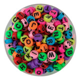 725u Cuentas Plasticas Letras Colores Planas Redondas 7 Mm