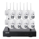 Kit Nvr 8 Cámaras De Vigilancia Ip 3mp 1296p Escam Wnk718