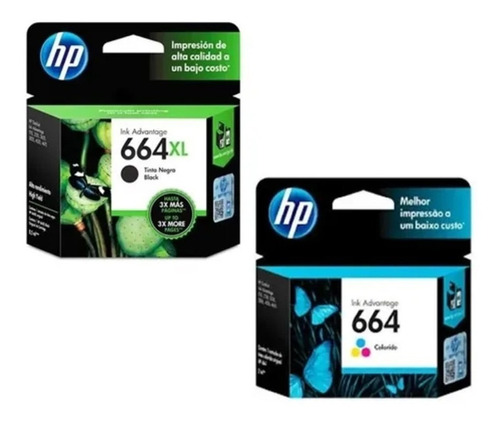 Cartuchos Originales Hp 664 Xl Negro + Color 5275 1115 2134