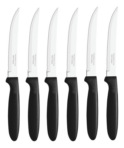 Set X6 Cuchillo Asado Tramontina Ipanema Acero Inoxidable 