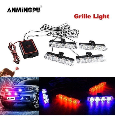 Gift Faros Led Policia Estrobo Rojo Azul Duallys Codigos