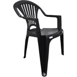 Cadeira Plástica Resistente Para Mesa Jogos Jardim Preta