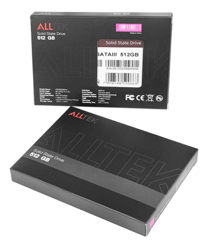 Hd Ssd 512gb Alltek 2.5 Sata Ill 6 Gbs - 3 Anos Preto 512gb