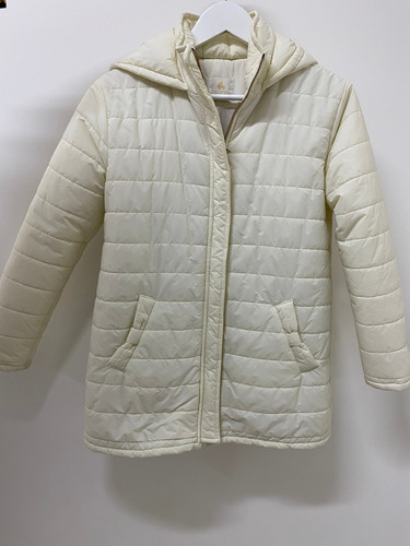 Campera Pioppa De Adolescente Larga Talle 14 Blanca