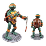 Action Figure Michelangelo Tartarugas Ninja Anos 80 Playmat