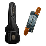 Funda P/guitarra Jumbo Deville Con Diseño + Strap