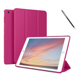 Capa Smart Para iPad 5 Air + Caneta Touch A1474 A1475 A1476 Cor Rosa