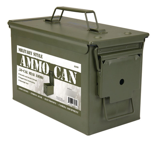 Caja Nueva De Metal Para Municiones .50mm, Estilo Militar