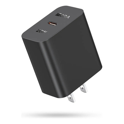 Cargador Tipo C 20w Carga Rápida Compatible Con iPhone 1hora Color Negro | MercadoLibre