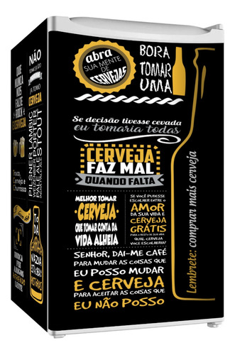 Adesivo Envelopamento Frigobar Cf166 Amantes Da Cerveja Md90