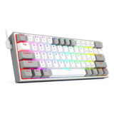 Teclado Mecánico Redragon 60% Fizz Pro K616rgb White/gray Bt