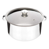 Panela Inox 10l Tampa Vidro 32cm Grande Avulsa Caçarola Rasa