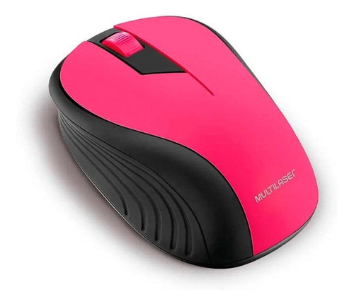 Mouse Sem Fio 2.4ghz Preto E Rosa Usb Multilaser - Mo214