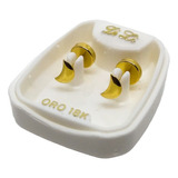 Aros Abridores Lili Luna Plana Oro 18k Con Tic Laminado