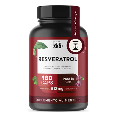 Resveratrol Life360+ Antioxidante 180 Cápsulas Suplemento Alimenticio Antioxidante Sin Sabor | MercadoLibre