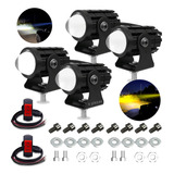 Par Faros De Lupa Doble Color Alta/baja Para Auto Moto 60w